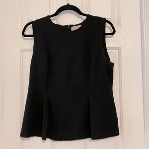 philosophy black semi-peplum top